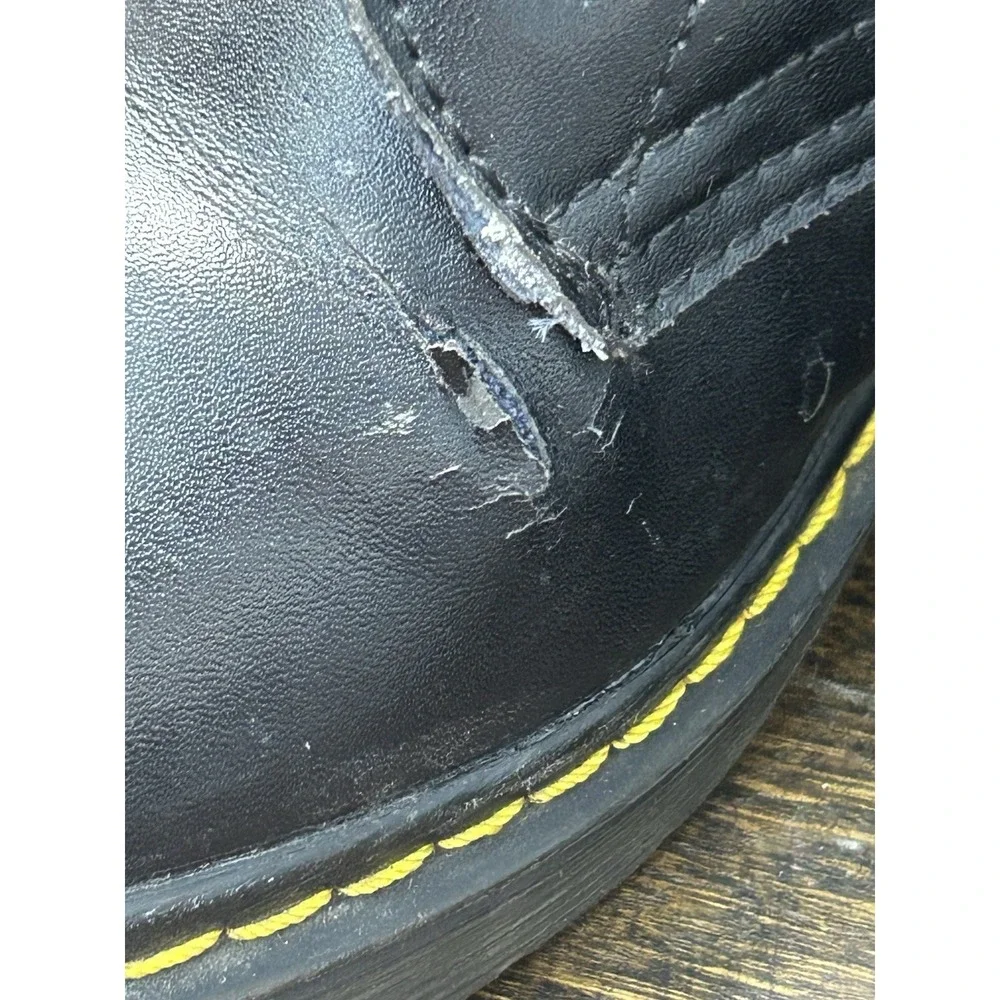 Dr. Doc Martens 1460 J Youth Kids Size 4 Lace Up Boots Black Leather Side Zip